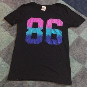 VS Pink Black Rhinestone T-shirt